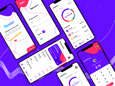 Bankin' - Revisit the bank app bank bank card banking colors icons mobile app mobile app design mobile design mobile ui money purple ui ux uxdesign uxui visa