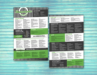 Shenanigans Menu branding design food graphic design layout menu menu design restaurant restaurant design typography