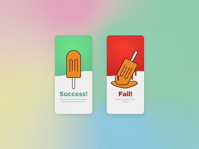 Daily UI :: 011 - Flash Message dailyui dailyui011 dailyuichallenge fail figma flash message illustrator success