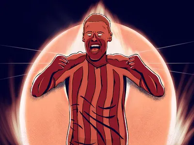 Ryan Shawcross - Captain Fantastic championship comic fire football footballer illustration procreate stoke