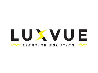 LUXVUE LIGHTING company logo creative design flat graphic design icon identity lighting logo minimal simpel typography