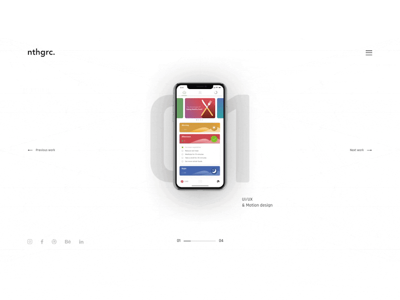 NG @ Portfolio clean design interface minimal portfolio ui ux web white