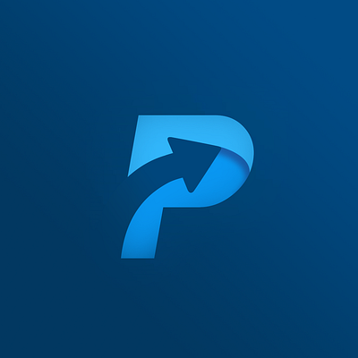 P Arrow Concept Logo brand design branding design flat icon illustrator lettering logo logo design vector