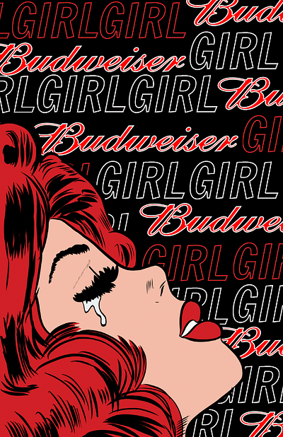 BUDWEISER GIRL; PAGE 002 graphic design illustration queer art