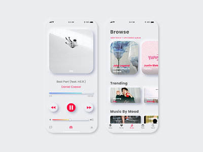 Redesign iTunes Application adobexd app apple application design design app neumorphism simple ui uiux ux