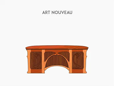 Art Nouveau deck chair deck flat furniture vector