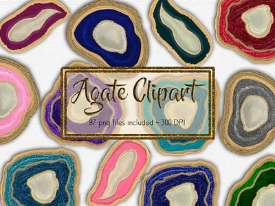 Agate Clipart Set agate branding clipart design hand drawn hand drawn type photoshop