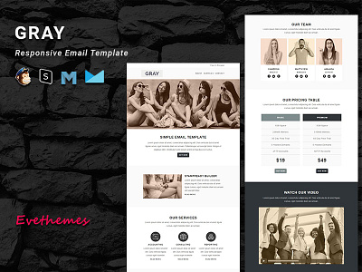 GRAY - Responsive Email Template business campaign corporate email template freelance lead mailchimp marketing newsletter office responsive