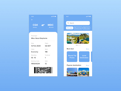 Flight Ticket App ✈️ aiplane app app design design flat flight flight app flight booking flight booking app flight ticket flight ticket app mobile mobile app ticket ui ui ux ui design ux