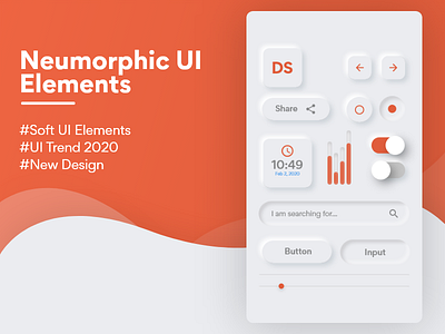 Neumorphic UI Elements 2020 trend clean design minimal neumorphic neumorphic elements neumorphism ui