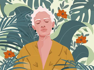 Harmony charachter character color flowers graphic illustration love plant woman