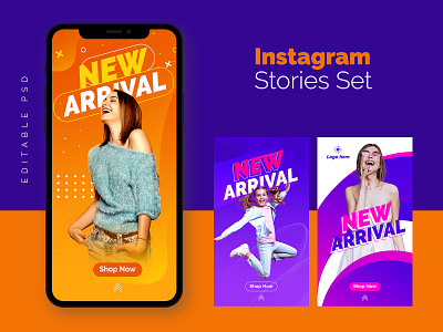 Free Fashion Sale Instagram Stories Set branding ecommerce business graphic design instagram stories photoshop psd design psd template