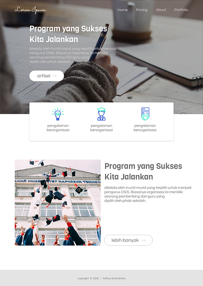 ui website bertenakan pendidikan branding design ui uidesign uiinspirations uiux