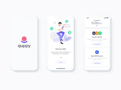 Mobile app Quppy Wallet, Fintech | Lepshey app app design banking banking app crypto wallet finance finance app fintech fintech app graphic design illustration mobile app neobank product product design startup ui ux uxui wallet