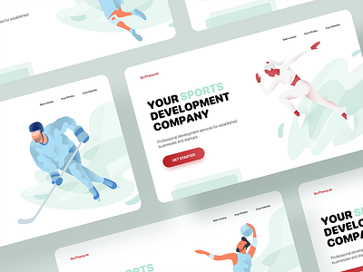 Sports Illustrations Set artwork character design editorial flat homepage illustration illustration art illustration digital landing page people procreate simple sport ui user inteface ux vector website