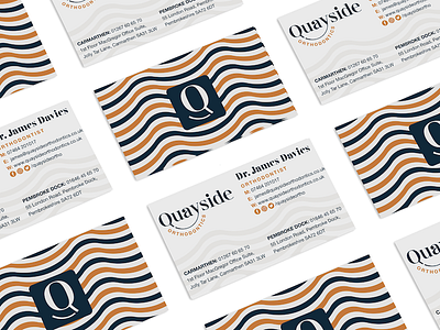 Business cards - Quayside Orthodontics brand identity brand identity design business cards dental branding dentist branding logo design pattern waves