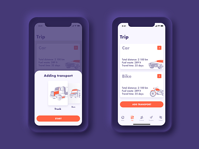 Fuel tracker (part 2) cards cars charts clean colors concept dashboad fuel illustraion information interface list mobile app navigation statistic tracker app transport trip ui8 uiux