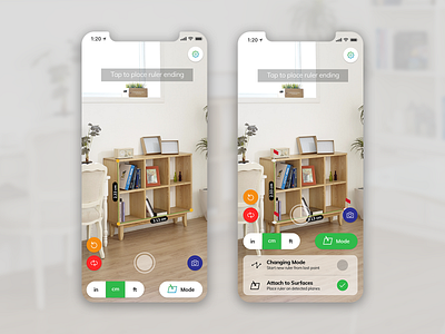 AR Measurement UI app ar app ar ui augmented reality mobile app mobile app design mobile ui product design ui ui design uiux