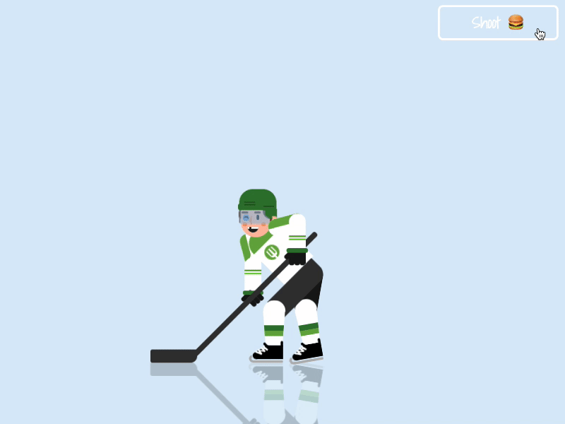 Burger Slapshot 🍔 - CodePen animation burger codepen design hockey hockey player interaction interaction design interactive player slapshot sports web