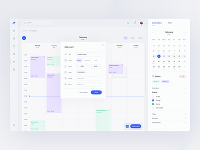 Invoice webapp - calendar accountant app calendar calendar app dashboard edit event finance interface invoice schedule ui web