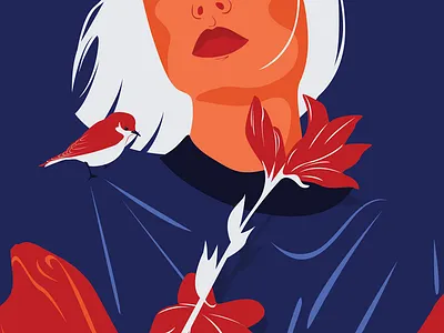 Our Planet Week challenge (1/5) adobe illustrator animals blue character design classicblue climatechange color illustration design digital drawing florals illustration illustrator nature plant portrait red vector vector art woman