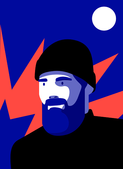 BBBOOOOOM!!! blue bold character editorial editorial illustration fashion flat illustrator portfolio portrait vector
