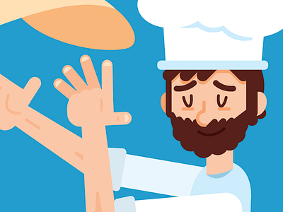 Cooking Pizza Detail artwork bakery cartoon character chef design face flat funny hands illustration italy man mascot minimal pasta pizza pizzeria vector work