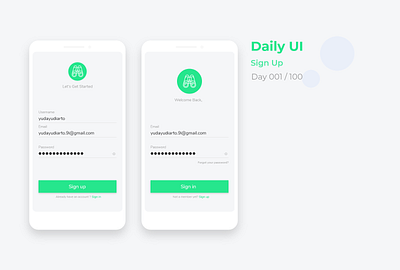 Daily UI #001 - Signup Mobile Apps android app design mobile app mobile app design mobile ui signup ui ux