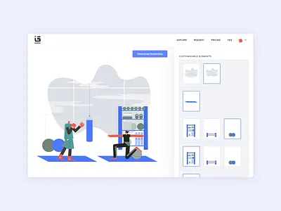 ITG - Sport animation boxing builder composition construcor fitness health hover illustration illustrations illustrator interaction itg itgdigital motion people platform sport ui vector