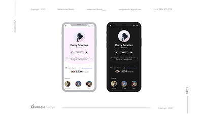 Social Media Profile UI app branding design minimal typography ui ux