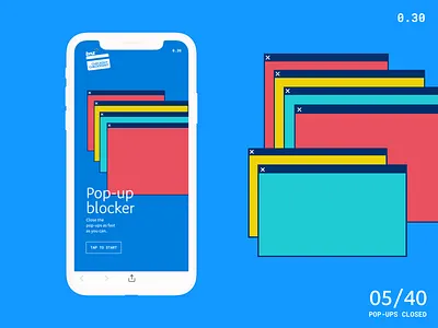 Pop-up blocker colourful design digital fun game graphic graphic design minimal popups