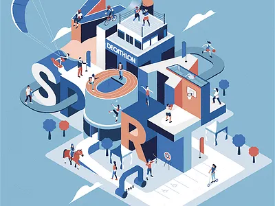 Sport activity art character characterdesign flat illustration iso isometric letter sport sports design vector