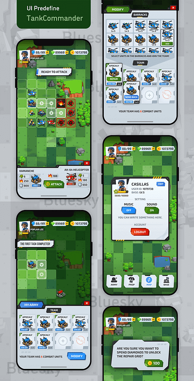 TankCommander cute game icon mobile tank ui