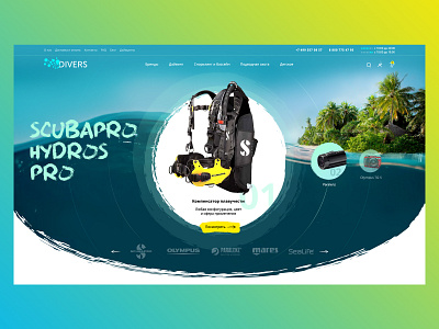 Divers catalog design dive divers diving ecommerce extreme fold layout promo relax sea site slider sport