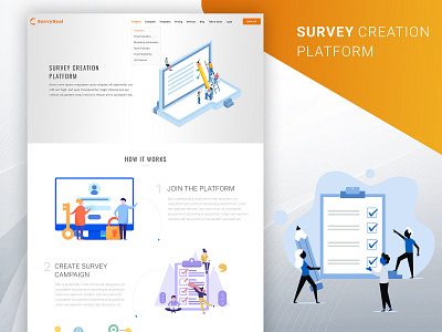 Survey Creation Platform animation app branding design illustration logo ui ux web website