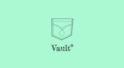 Vault Jeans | Daily Logo Challenge Day 28 branding clothing clothing brand dailylogochallenge design flat illustration jean jeans logo pocket seams typography