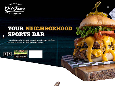 Sport Bar Wordpress site food hamburger hero image restaurant slider sport bar web design website wordpress wordpress theme