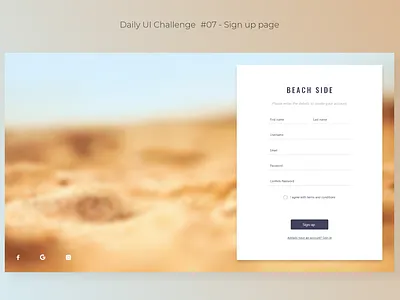 Daily UI Challenge - (07) Sign up page adobe xd aesthetic clean ui daily ui 007 daily ui challenge dailyui holidays minimalistic relax responsive design sign up form sign up page signup ui concept ui design user interface design ux design uxuidesign webpagedesign