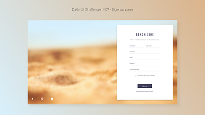 Daily UI Challenge - (07) Sign up page adobe xd aesthetic clean ui daily ui 007 daily ui challenge dailyui holidays minimalistic relax responsive design sign up form sign up page signup ui concept ui design user interface design ux design uxuidesign webpagedesign