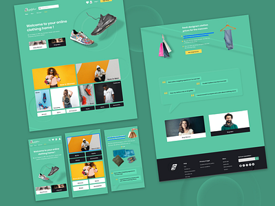 Shoplifter web & mobile design flat green logo minimal neumorphic shop simple sketch ui ux vector web