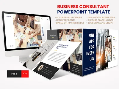 Business - Consultant Finance PowerPoint Template advisor analysis commerce consultant consulting creative design entrepreneur finance financial infographic pitch pitch deck portfolio powerpoint presentation professional slide template
