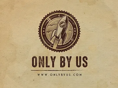 Only By Us Logo brown design flat icon stamp toys