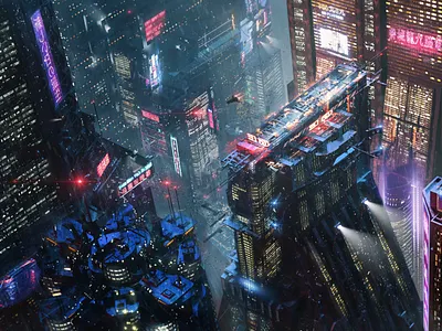 Dubnica 2077 blender 3d city cityscape concept art cyberpunk 2077 cyclesrender future photoshop scifi