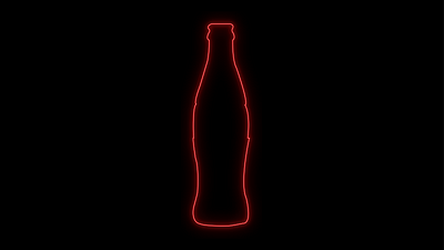 Coka cola in neon animation app design illustration logo vector