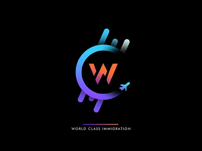 WC LOGO aeroplane bizra c class illustration immigration jagmeet jagmeetbizra logo photoshop services w wc wc logo wold