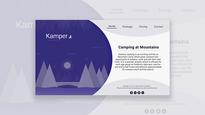 Kamper - Landing page design landing page ui photoshop ui uiux