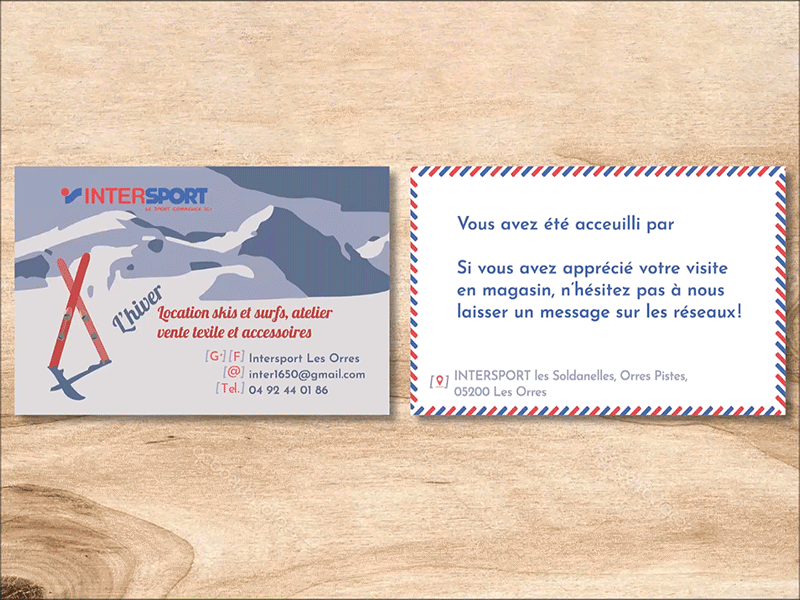 Intersport branding graphic design illustration visit card