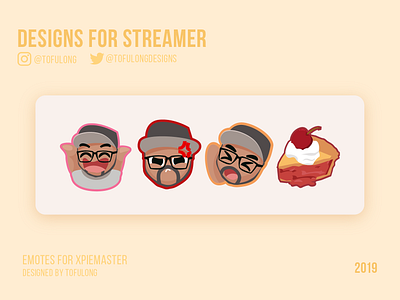 Twitch Emote Designs 2d 2d character branding cartoon design emotes illustration pie subbadges twitch twitch.tv twitchemote twitchemotes vector