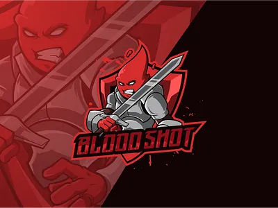 blood mascot as a knight blood cartoon logo design esport esport logo illustration knight logo logo design mascot logo vector