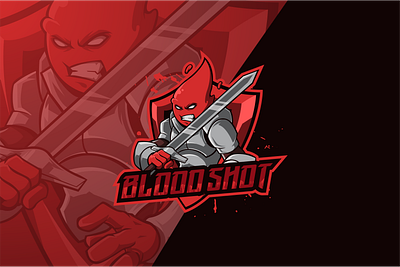 blood mascot as a knight blood cartoon logo design esport esport logo illustration knight logo logo design mascot logo vector
